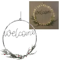 Pakabinamas šviestuvas LED Wianek 'WELCOME' 40 cm Šiltai balta