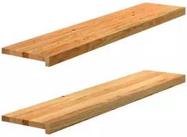 Palangės, 2 vnt, šviesiai rudos, 120x30x2 cm, ąžuolo medienos