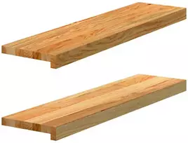 Palangės, 2 vnt, šviesiai rudos, 80x20x2 cm, ąžuolo medienos
