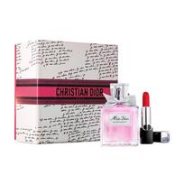 DIOR Perfume Flower Sweetheart 50ml + Blue Gold Lipstick #999 Legendary Red Lip mėlyna