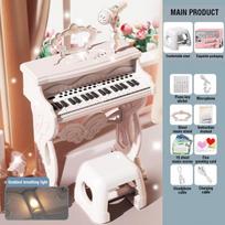 Vaikams 37 klavišų elektroninis pianinas žaislai Mikrofonas Mini pianino žaislai Muzikos instrumentas Edukacinis žaislas Vaikams Dovanos balta