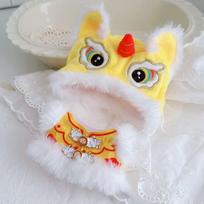 1 set Dancing Lion 10cm Cotton Clothes Chinese Style New Year Clothes Outfit Creative Mini Dress Up Set Children's Gift geltona