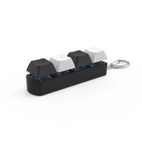 4Keys Finger Button Anti-stress Toys Mechanical Keyboard Keycaps Office Decompression Calming Keychain Gifts for Children Adults juoda balta spalva