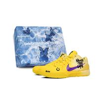 Nike Zoom Kobe 4 Basketball Shoes Men's Yellow Purple Black IH0587-700(Team188-SOX) 40.5