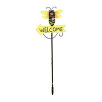 Welcome Sign Yard Stake Fun Animal Designs Garden Stake Cute Bunny Frog Welcome Sign with Stake for Outdoor Front Yard Honeybee