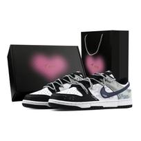 Nike Dunk Spray Paint Fiery Heart Box Abrasion Resistant Low top Skateboard Shoes Unisex Black Green HF5441-100(Team773-1-) 42.5