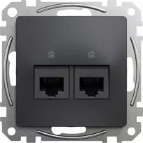 Schneider Electric Sedna Design Kompiuterio lizdas 2xRJ45 kat.5e UTP juodas antracitas SDD114452
