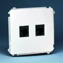 Kontakt-Simon Kompiuterio lizdas dvivietis RJ45 kt. 5E sidabro kilimėlis (WMUK- 0520F2-4011)