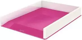 Dokumentų lentynėlė Leitz Wow Dual, A4, plastikinė, baltos/rožinės spalvos
