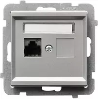 Ospel GPK-1R/K/m/38 SONATA Vieno kompiuterio lizdas RJ45 cat.5e sidabrinis matinis KRONE GPK-1R/K/m/38