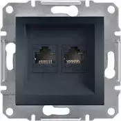 Schneider Electric Asfora kompiuterio lizdas 2 x RJ45 katė. 5E UTP be antracito rėmelio (EPH4400171)