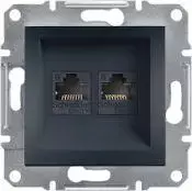 Schneider Electric Asfora kompiuterio lizdas 2 x RJ45 kat. 6 UTP be rėmo antracitas (EPH4800171)