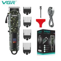 Original VGR Carved Hair Clippers Professional Electric Trimmer Rechargeable Cordless Hair Clipper for Men with LCD Digital Display V-665 Home Shaver juoda