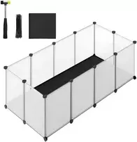 Songmics Mažų gyvūnų aptvaras su pagrindo plokštėmis 125 x 63 x 42 cm