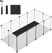 Songmics Mažų gyvūnų aptvaras su pagrindo plokštėmis 143 x 73 x 46 cm