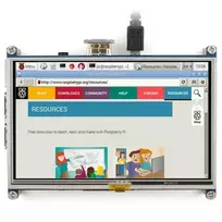 Oem Waveshare Varžinis Lietimui Jautrus Ekranas Raspberry Pi 3/2/B+ mikrokompiuteriui - LCD TFT 5" 800x480px HDMI + GPIO