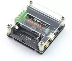 Dfrobot Micro:IO-BOX išplėtimo plokštė su įmontuotu Li-ion baterijų laikikliu
