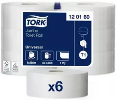 Tualetinis popierius Tork Universal Jumbo T1 (120160), pilkos spalvos, 1 sluoksnis, 480 m, 2400 lapelių