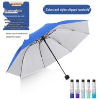 16-Rib Watercolor UV Protection Windproof Sun & Rain Folding Umbrella