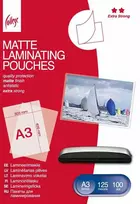 Matinė laminavimo plėvelė A3 (303x426mm) 125mic/100 lapų