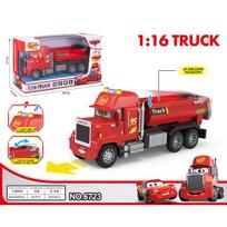 1:16 Pixar Toy Car 5pcs/Set Die-Cast Anime Lightning Mcqueen Mack Folding Flatbed Truck Model With Sound Light Interactive Gifts