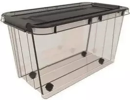 Plastikinė dėžė fiksuojamu dangčiu Pro Box Plast Team 70L permatoma
