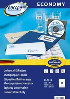 Lipnios etiketės Avery Europe, A4, 105x37mm, 16 etikečių lape, be rėmelio, 100 lapų