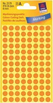 Lipdukai AVERY, apvalūs, Ø8mm, 416vnt, oranžinė
