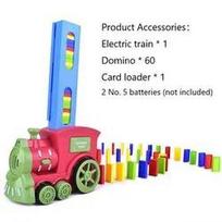 Children Electric Laying domino train automatic card casting Brick Block set Creative parent-child interactive Education DIY Toy