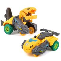 Dinozaurų mašina Transformuojama mašina Žaislai Inercinis slydimas Vienu žingsniu veiksmas Susidūrimas Transformacija Mini Tyrannosaurus Rex Transporto priemonės Žaislas Vaikams geltona