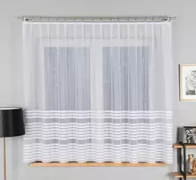 Tola žakardinės užuolaidos, paruoštos kabinimui, 300 x 160 cm, balta spalva