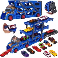 Malplay Žaislinis sunkvežimis vilkikas su paleidimo įranga ir 8 automobiliais