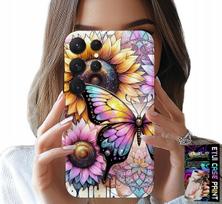 Etui Do Samsung Galaxy S22 Ultra - Słonecznik Z Motylkiem, Obudowa + Folia