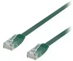 Deltaco U/UTP Cat6 jungiamasis kabelis, plokščias, 1,5 m, 250 MHz, žalias