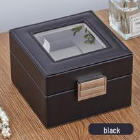 Leather Watch Storage Box, Multi-Slot Display with Transparent Lid for Mechanical Timepieces, 1st Place Gift Box