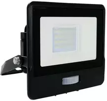 20W LED prožektorius V-TAC, juodu korpusu, 3000K, su judesio davikliu