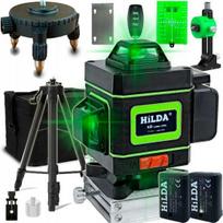 Hilda Poziomica 4D 16 Linii Laser Krzyżowy Niwelator Statyw 1,5 M 2 Aku