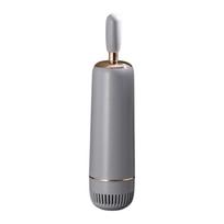 TPR Bristles Toilet Brush Set with No Drill Installation and Compact Design Gray gold