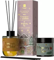 Hiskin Kvapnių Kalėdų kvapų difuzorių rinkinys Apelsinų šokoladas 80ml + natūrali sojų žvakė Magic Forest 100ml