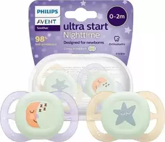 Philips AVENT SCF075/07 Čiulptukas Ultra Start Night 0-2m mėnulis/žvaigždė