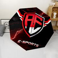 AF E-Sport Shield Logo Print Folding Umbrella, Auto Open/Close, UV Protection, Windproof Compact Travel Umbrella
