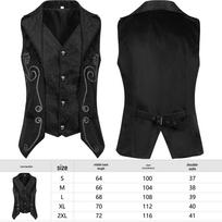 Men's Medieval Gothic Banquet Vest Halloween Costume S