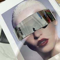 Y2K Frameless Sun Protection Glasses One Piece Vision Optical Lenses Wrap Around Cyber Punk Futuristic Men Adults Women Adults Hip Hop Party Sun