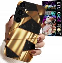 Etui Do Samsung Galaxy M55 5G - Złote Eleganckie Wzory + Folia Hydro