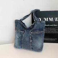 Denim Multi-pocket Tote Bag Women's Shoulder Handbag