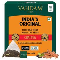 VAHDAM, India's Original Masala Chai Tea Bags (15 Count) Non-GMO, Gluten-Free, No Added Flavoring | Blended w/Savory Exotic Spices | Individually W