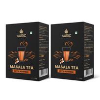 Auric Kadak Moringa Masala Tea - Black Tea from Assam & Darjeeling | Tea Blended with 7 Real Spices (Cardamom, Cinnamon, Ginger, Black Pepper, Tuls