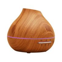 Wood Grain Ultrasonic Aroma Diffuser and Humidifier with Silent Timer 16.8x15 cm