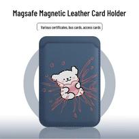 Cute Heart Dog MAGsafe-Compatible Leather Card Holder Phone Case Single Card Holder
