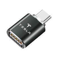 USB To Type-C Adapter LED Light OTG Micro Female Adapters Connector For Tesla Model 3 Y S X Cybertruck Juguete Roadster Bonina